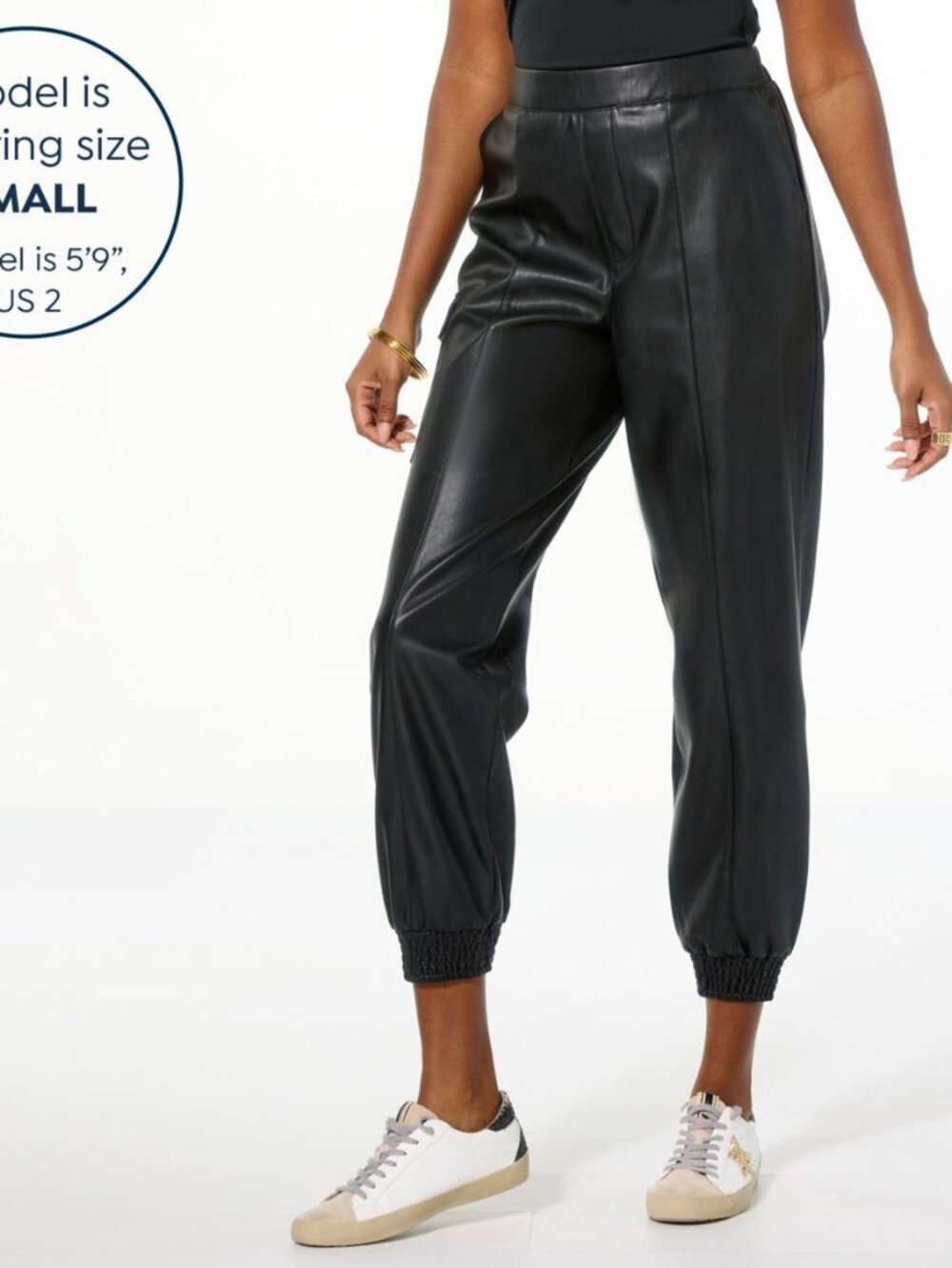 G by Giuliana Faux Leather Cargo Jogger Pants Black XS